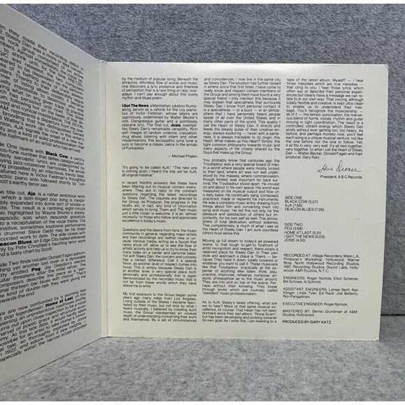 Steely Dan - AJA ABC Records ABCL 5225‎ 1977 Gatefold LP Vinyl Record Vintage - Picture 6 of 15